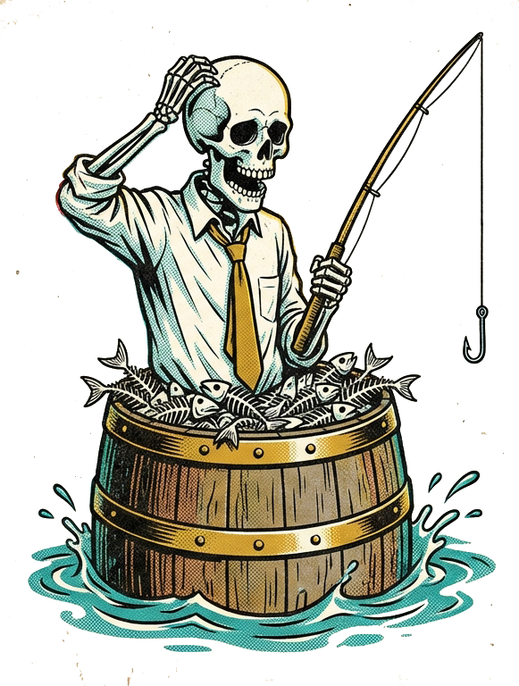 Skeleton fishing in a barrel full of dead fish - you've caught every fish
